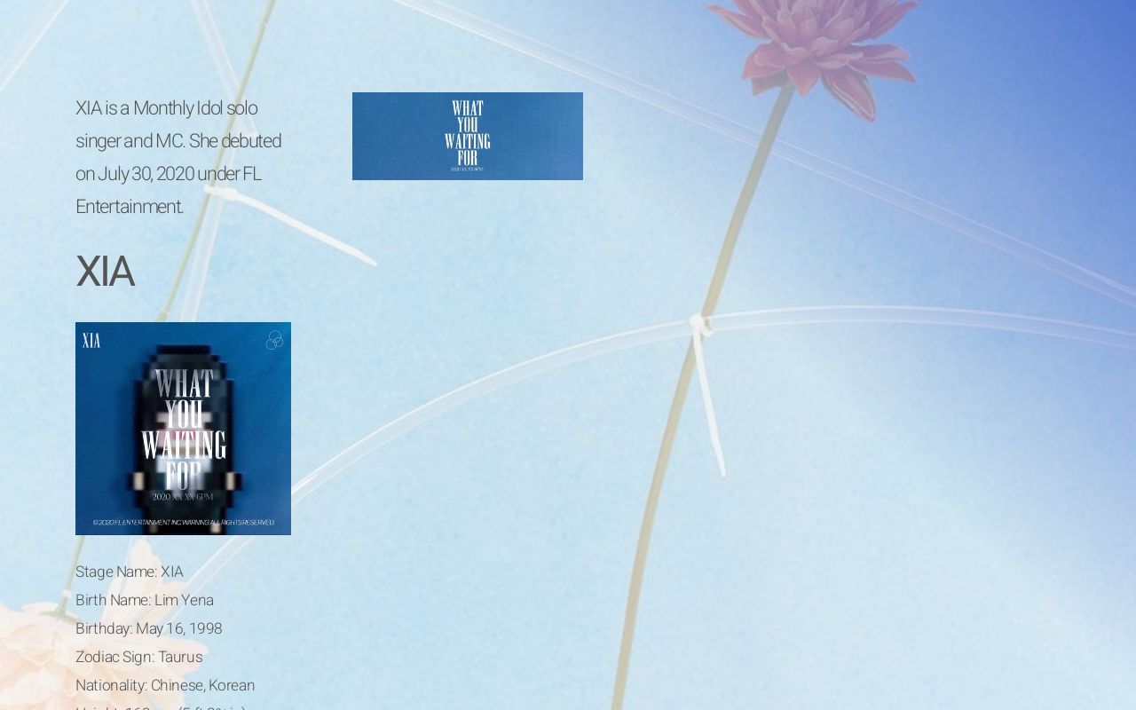 XIA PROFILE